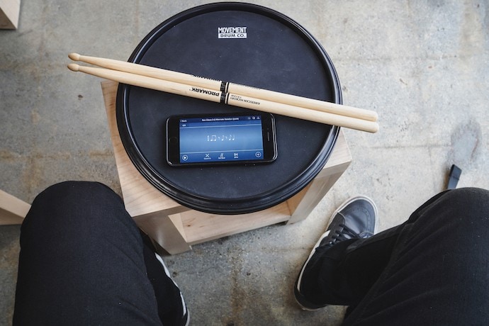Drum Practice Pad and Metronome App on a Smartphone