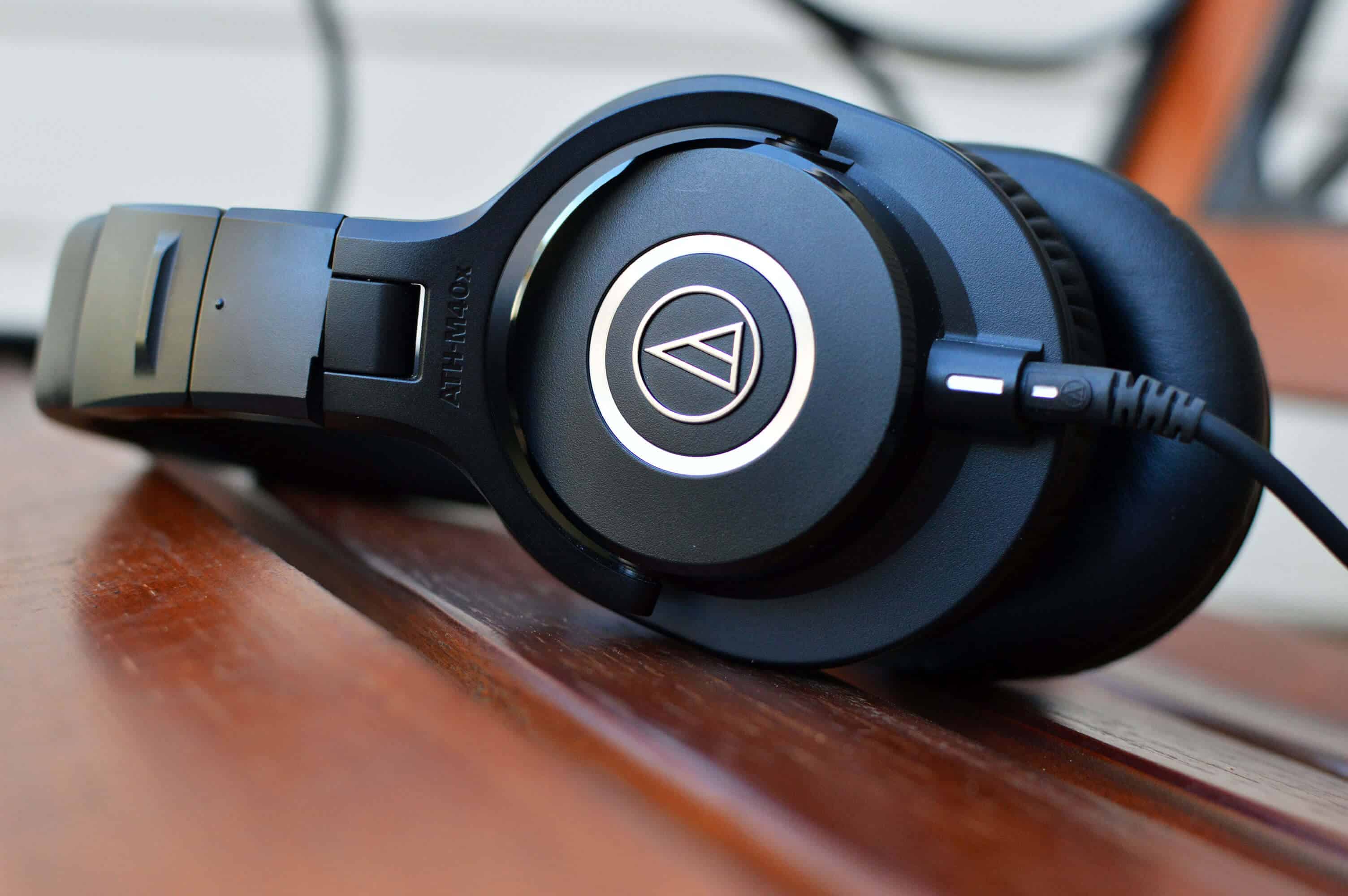 Audio Technica ATH-M40X on a Wooden Table