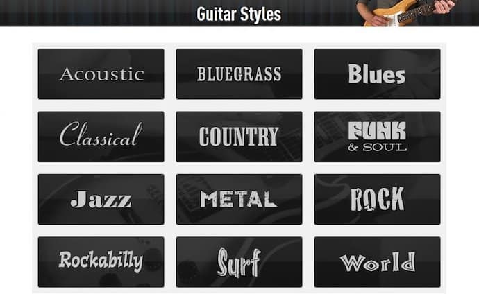 GuitarTricks Genres and Styles