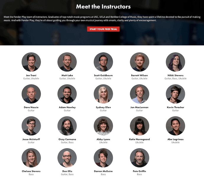 Fender Play Instructors