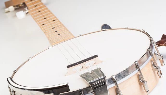 Close Up Shot of Banjo Strings