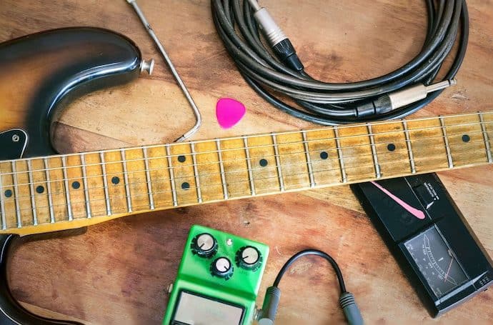 Guitar Cable Next to Electric Guitar
