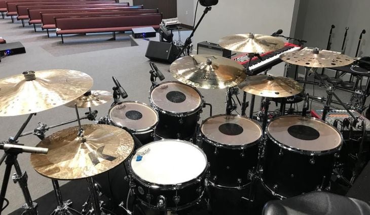 Cymbal Setup in a Church