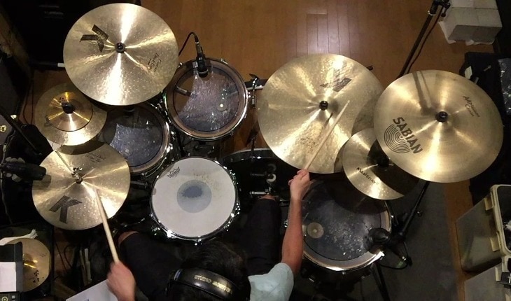 Drummer Hitting Cymbals