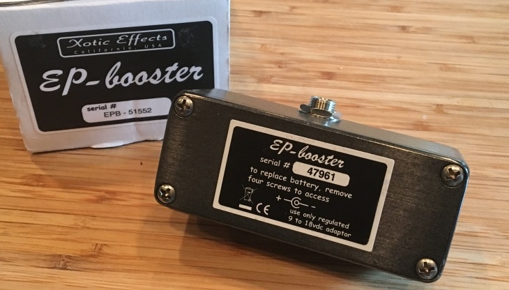 Xotic EP Booster on a Wooden Table